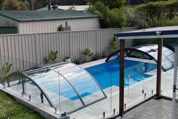 low profile pool enclosure installed at Jervis Bay, NSW
