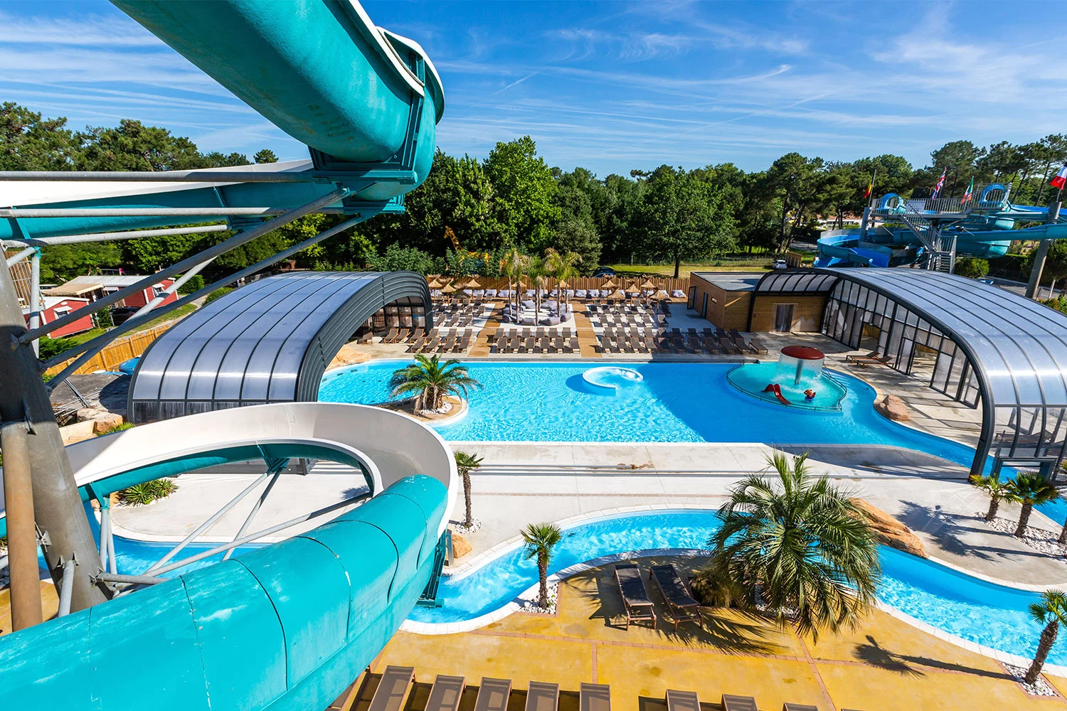 Water park commercial pool enclosure